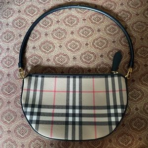 Burberry Olympia Check Coated Canvas Pouch